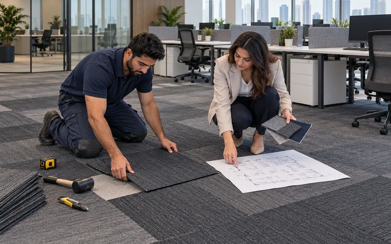 Office Tiles installation