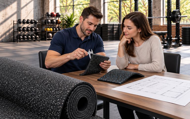 Rubber Flooring Rolls installation