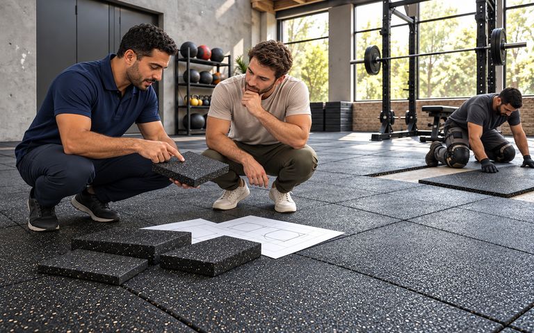Rubber Gym Flooring installation